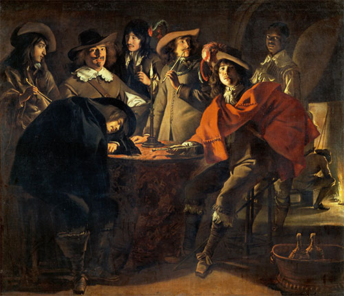 Gesellschaft von Rauchern (Die Wächter), 1643 | Le Nain Brothers | Giclée Leinwand Kunstdruck