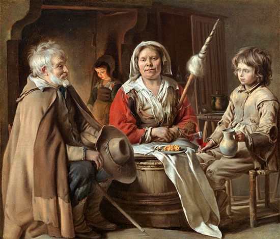 A French Interior, c.1645 | Le Nain Brothers | Giclée Canvas Print