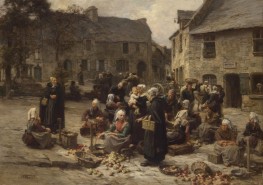 Apple Market, Landerneau, Brittany, 1878 | Leon-Augustin Lhermitte