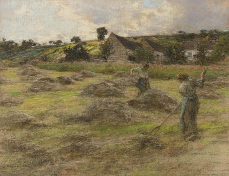 Haymaking Behind the Farm, 1878 | Leon-Augustin Lhermitte | Giclée Canvas Print