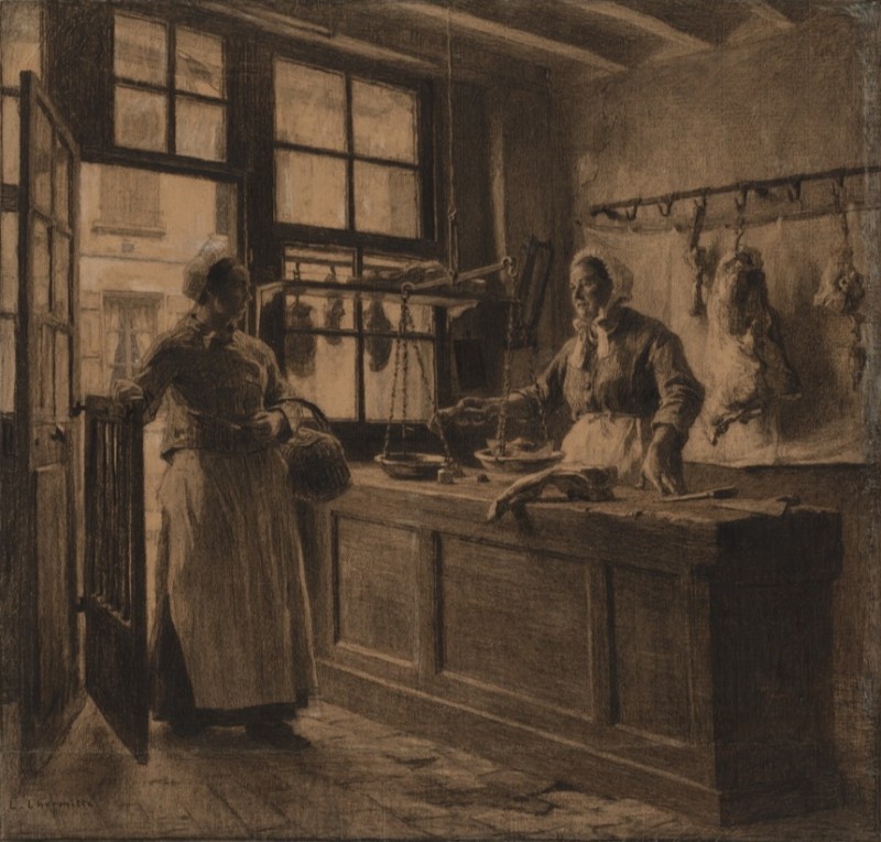 Interior of a Butcher Shop, 1881 | Leon-Augustin Lhermitte | Giclée Paper Art Print