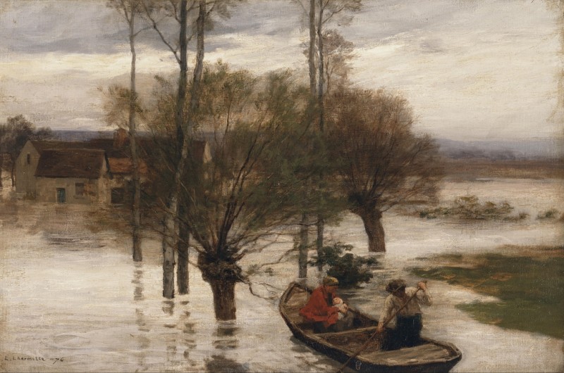 Eine Überschwemmung, 1876 | Leon-Augustin Lhermitte | Giclée Leinwand-Kunstdruck