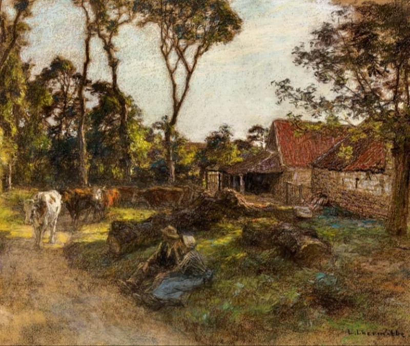 The Dark Farm Near Wissant, n.d. | Leon-Augustin Lhermitte | Giclée Paper Art Print