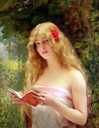 La Belle Liseuse (The Beautiful Reader), 1916 von Leon Comerre | Leinwand Kunstdruck