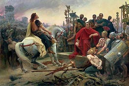Vercingetorix Throws down his Arms at the Feet of Julius Caesar, 1899 by Lionel Royer | Canvas Print