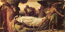 Hercules Wrestling with Death for the Body of Alcestis, c.1869/71 von Frederick Leighton | Leinwand Kunstdruck