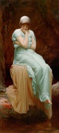 Solitude (Seated), 1890 von Frederick Leighton | Leinwand-Kunstdruck