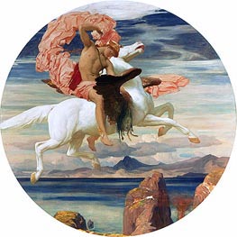 Perseus on Pegasus Hastening to the Rescue of Andromeda, c.1895/96 von Frederick Leighton | Leinwand Kunstdruck