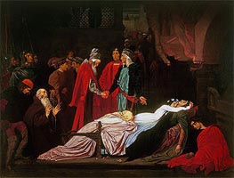 The Reconciliation of the Montagues and the Capulets over the Dead Bodies of Romeo and Juliet, undated by Frederick Leighton | Canvas Print