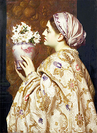 Frederick Leighton | A Noble Lady of Venice, c.1865 | Giclée Leinwand Kunstdruck