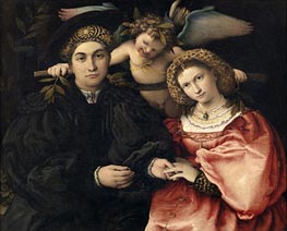 Micer Marsilio Cassotti und seine Frau Faustina, 1523 von Lorenzo Lotto | Leinwand Kunstdruck