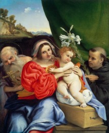 Virgin and Child with Saints Jerome and Nicholas of Tolentino, c.1523/24 | Lorenzo Lotto