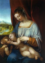 Madonna mit Kind und dem kleinen Johannes dem Täufer, 1518 | Lorenzo Lotto