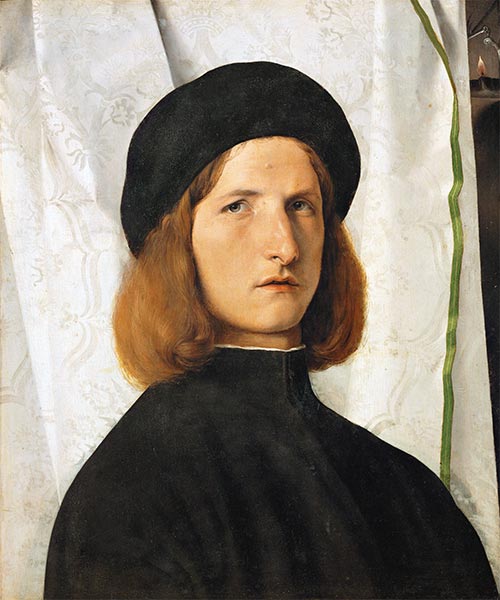 Young Man before a White Curtain, c.1508 | Lorenzo Lotto | Giclée Canvas Print