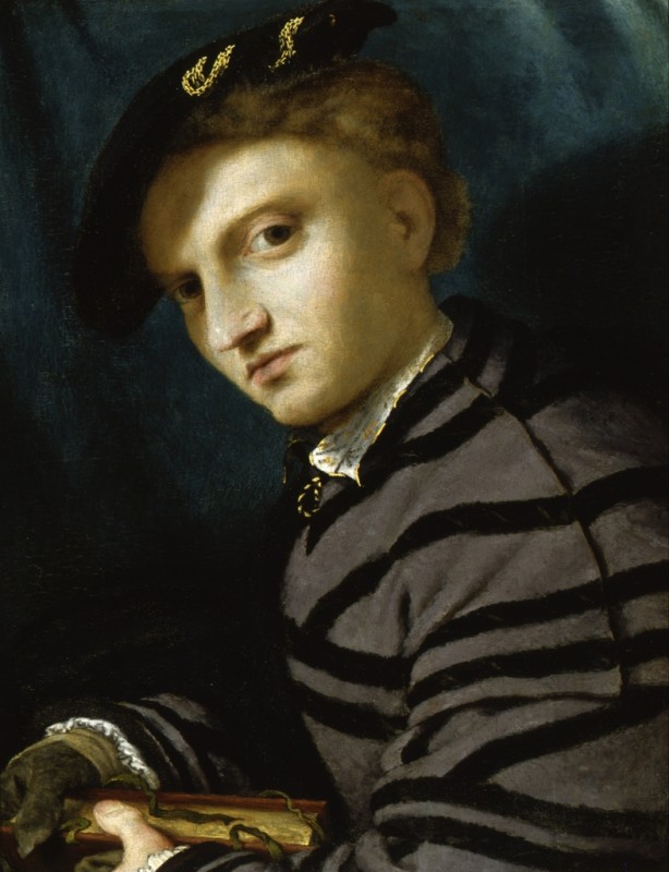 Porträt eines jungen Mannes, c.1524/27 | Lorenzo Lotto | Giclée Leinwand-Kunstdruck