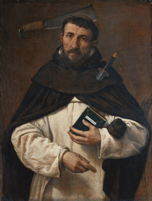 Friar Angelo Ferretti als Heiliger Petrus Martyr, 1549 | Lorenzo Lotto | Giclée Leinwand-Kunstdruck