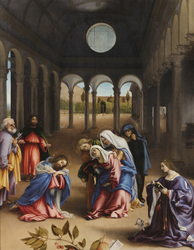 Christus nimmt Abschied von seiner Mutter, 1521 | Lorenzo Lotto | Giclée Leinwand-Kunstdruck
