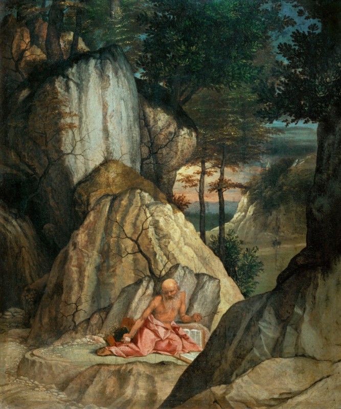 Der büßende Heilige Hieronymus, c.1500/25 | Lorenzo Lotto | Giclée Leinwand-Kunstdruck