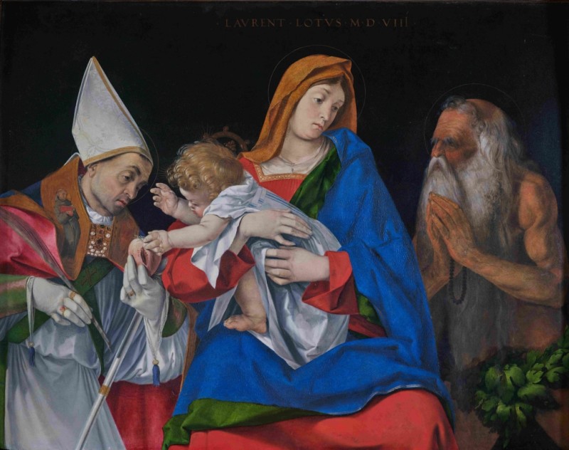 Madonna and Child between Saints Ignatius of Antioch and Onuphrius, 1508 | Lorenzo Lotto | Giclée Canvas Print