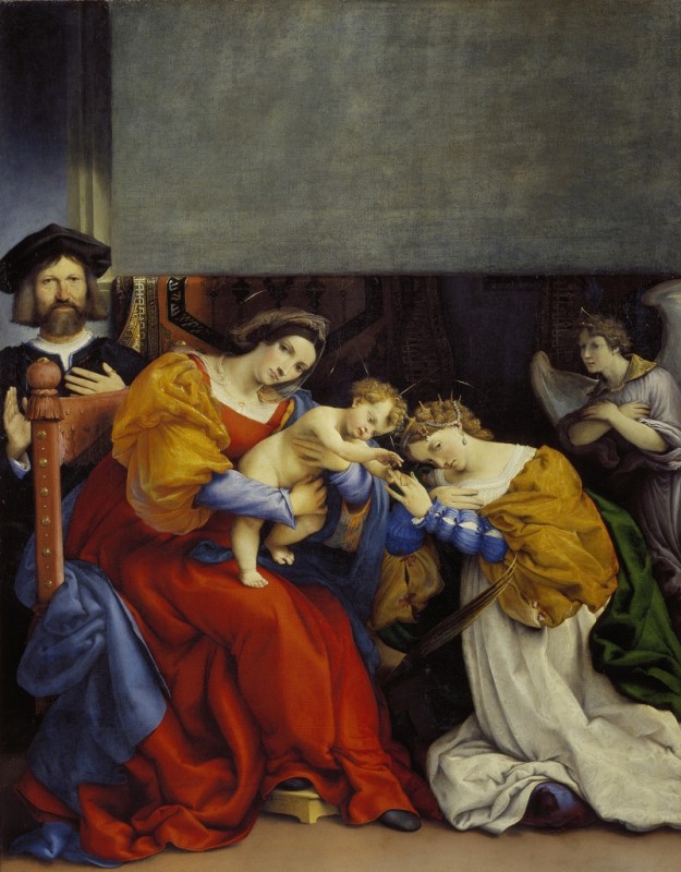 Mystical Marriage of Saint Catherine of Alexandria with the Donor Niccolò Bonghi, 1523 | Lorenzo Lotto | Giclée Canvas Print