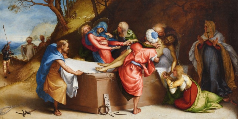 Grablegung Christi, c.1513/16 | Lorenzo Lotto | Giclée Leinwand-Kunstdruck
