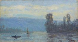 Landschaft mit Fluss, n.d. von Louis Dewis | Leinwand Kunstdruck