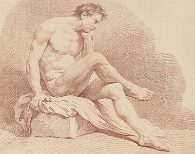 Seated Male Nude, n.d. | Lagrenee