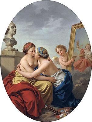 Lagrenee | The Union of Painting and Sculpture, 1768 | Giclée Canvas Print