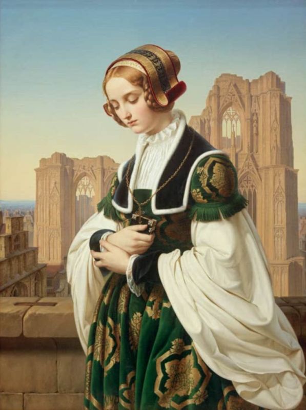 Die Kirchgängerin, 1837 | Louis Ammy Blanc | Giclée Leinwand-Kunstdruck