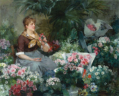 The Flower Seller, 1887 | Louis Marie de Schryver | Giclée Canvas Print