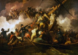 The Cutting-Out of the French Corvette 'La Chevrette', 1802 | Philip James de Loutherbourg