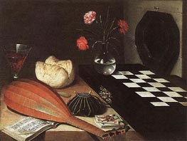 Lubin Baugin | Still-life with Chessboard (The Five Senses), 1630 | Giclée Canvas Print