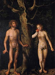 Adam and Eve, n.d. von Lucas Cranach | Leinwand Kunstdruck