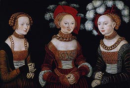 The Princesses Sibylla, Emilia and Sidonia of Saxony | Lucas Cranach | Painting Reproduction