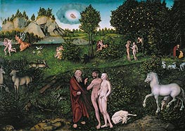 Lucas Cranach | Paradise (Adam and Eve in the Garden of Eden) | Giclée Canvas Print
