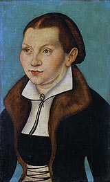 Portrait of Katherine von Bora, 1529 von Lucas Cranach | Leinwand Kunstdruck