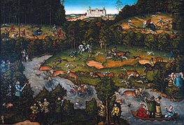 Hunting near Hartenfels Castle | Lucas Cranach | Painting Reproduction