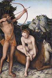 Apollo and Diana, c.1530 von Lucas Cranach | Leinwand Kunstdruck