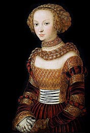 Portrait of a Young Woman (Princess Emilia of Saxony) | Lucas Cranach | Painting Reproduction