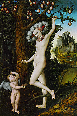 Lucas Cranach | Cupid Complaining to Venus, c.1525 | Giclée Canvas Print