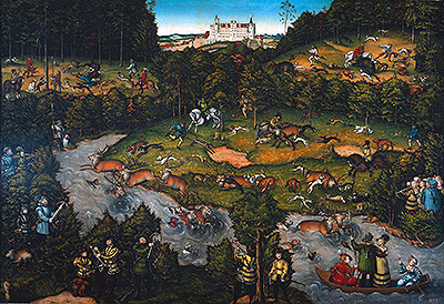 Jagd nahe Schloss Hartenfels, 1540 | Lucas Cranach