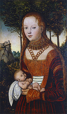 Junge Mutter mit Kind (Bußübung des Hl. Johannes Chrysostomos), 1525 | Lucas Cranach