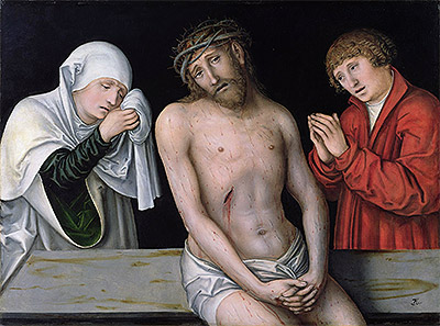 Christus als Schmerzensmann mit der Jungfrau und St. Johannes, n.d. | Lucas Cranach
