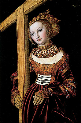 Saint Helena with the True Cross, 1525 | Lucas Cranach | Giclée Leinwand Kunstdruck
