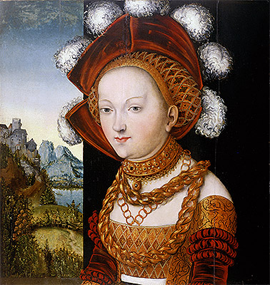 A Finely Dressed Young Lady, c.1530 | Lucas Cranach | Giclée Leinwand Kunstdruck