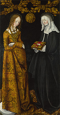 Heilige Christina und Ottilia (Der Heilige Katharina Altar), 1506 | Lucas Cranach