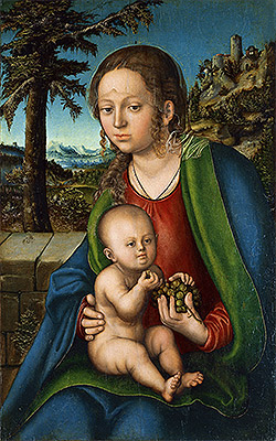 The Virgin with Child with a Bunch Grapes, c.1510 | Lucas Cranach | Giclée Canvas Print
