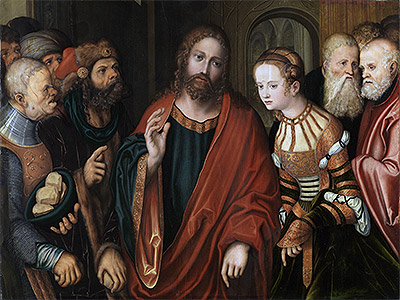 Christ and the Adulteress, c.1520 | Lucas Cranach | Giclée Leinwand Kunstdruck