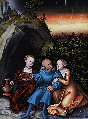 Lot and his Daughters, 1533 | Lucas Cranach | Giclée Leinwand Kunstdruck