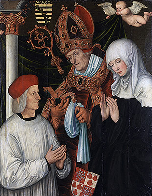 Gabriel of Eyb, Bishop of Eichstatt, with Sts Wilibald and Walburga, 1520 | Lucas Cranach | Giclée Canvas Print